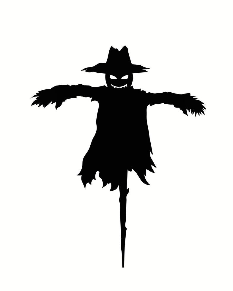 scary Scarecrow Silhouette vector