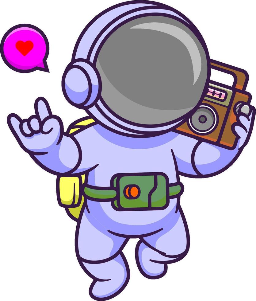 An astronaut holding a radio and talking to someone vector