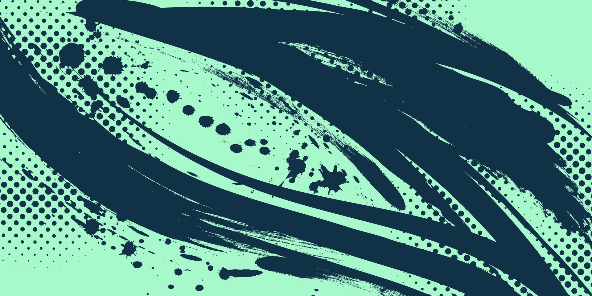 Blue and Mint Grunge Brush Background with Halftone Effect. Abstract Sport Background vector