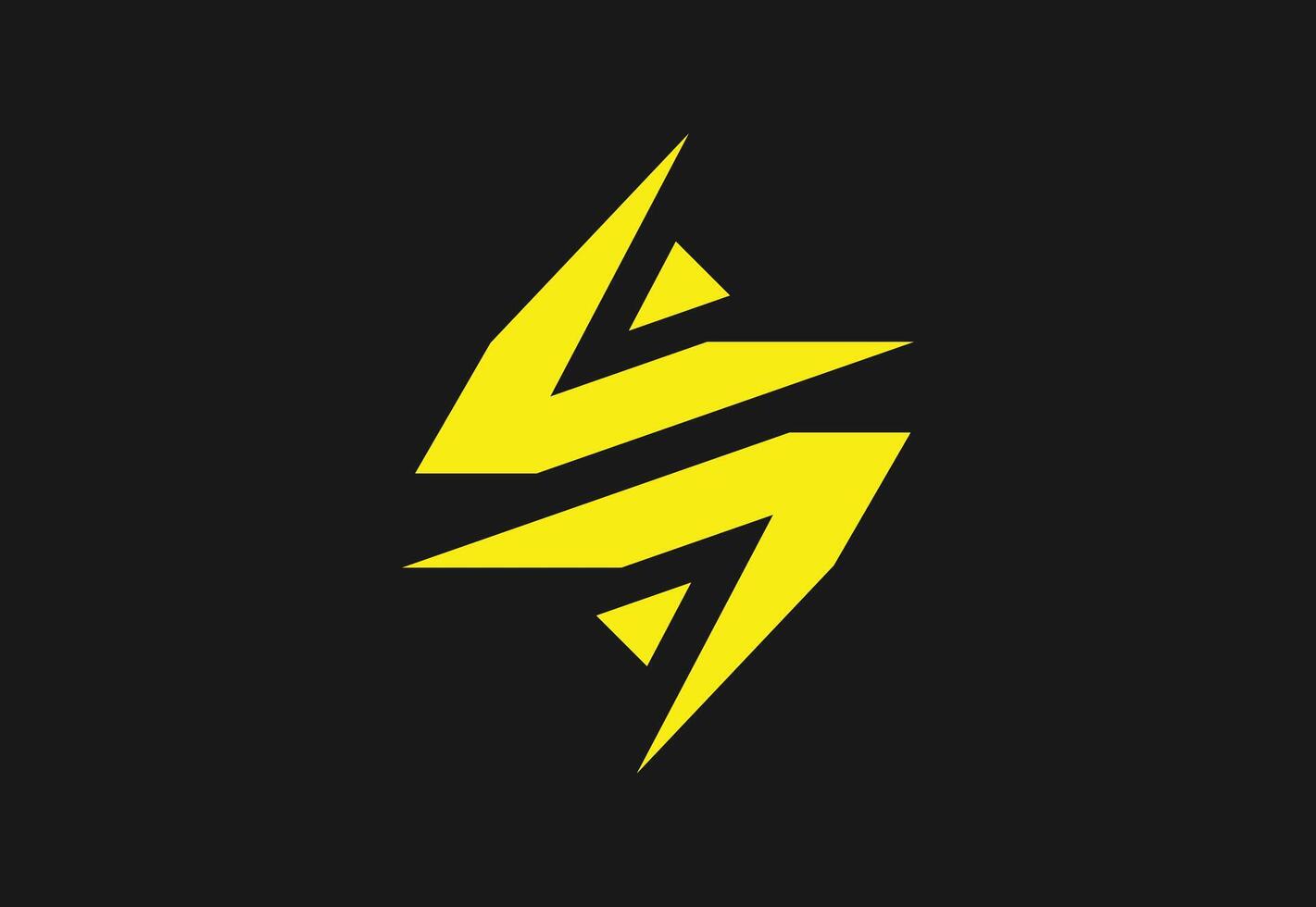 Dynamic Yellow Lightning Bolt Logo on Black Background vector