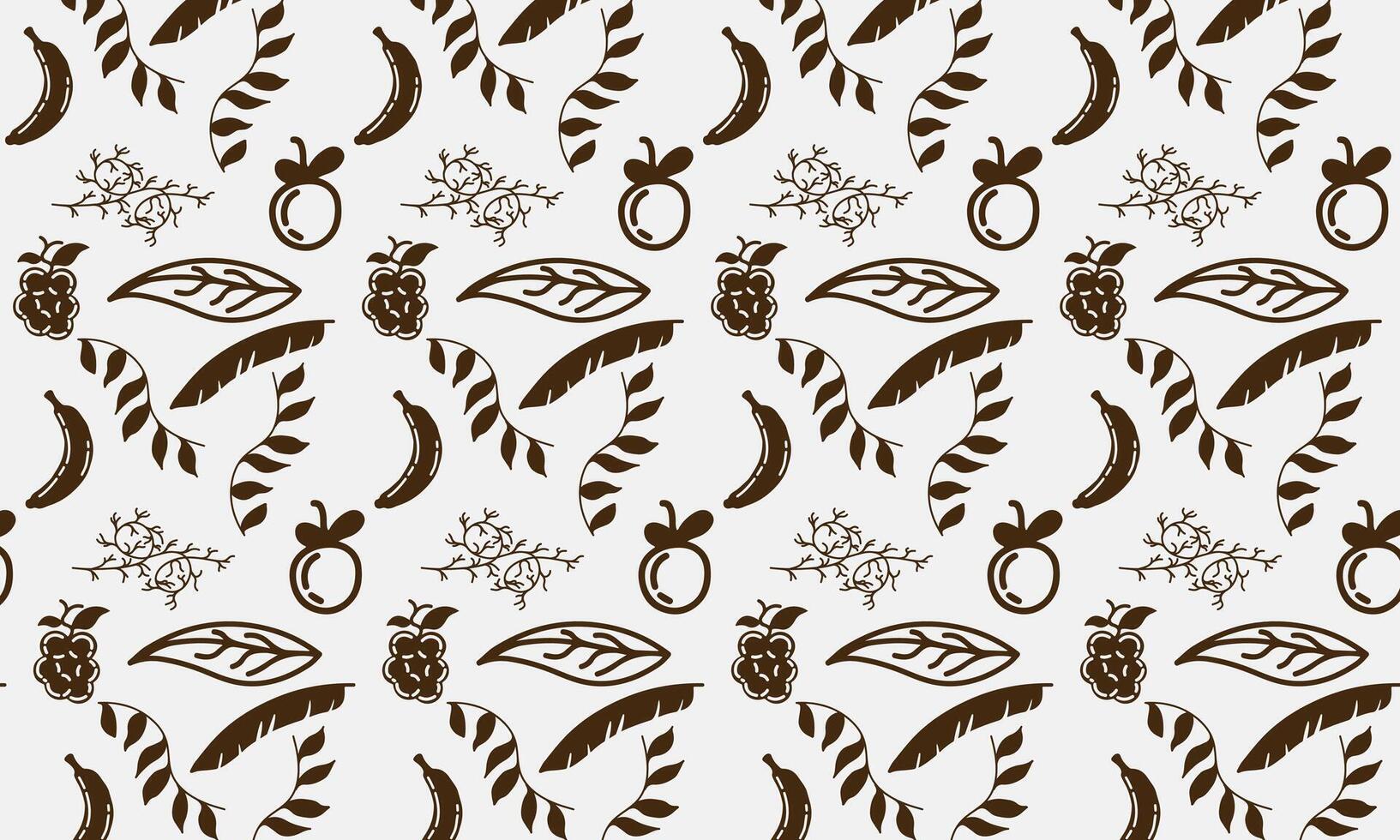 seamless pattern banana, apple and grape drawing vector