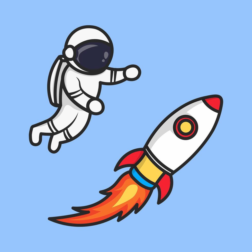 The Funny Astronaut has just detached from his rocket vector