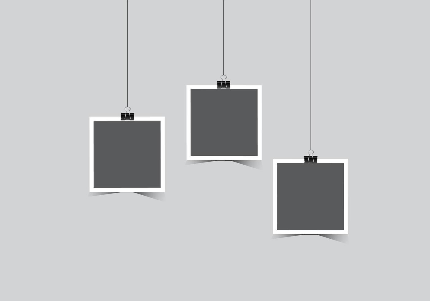 Collage photo frames set with text space vector