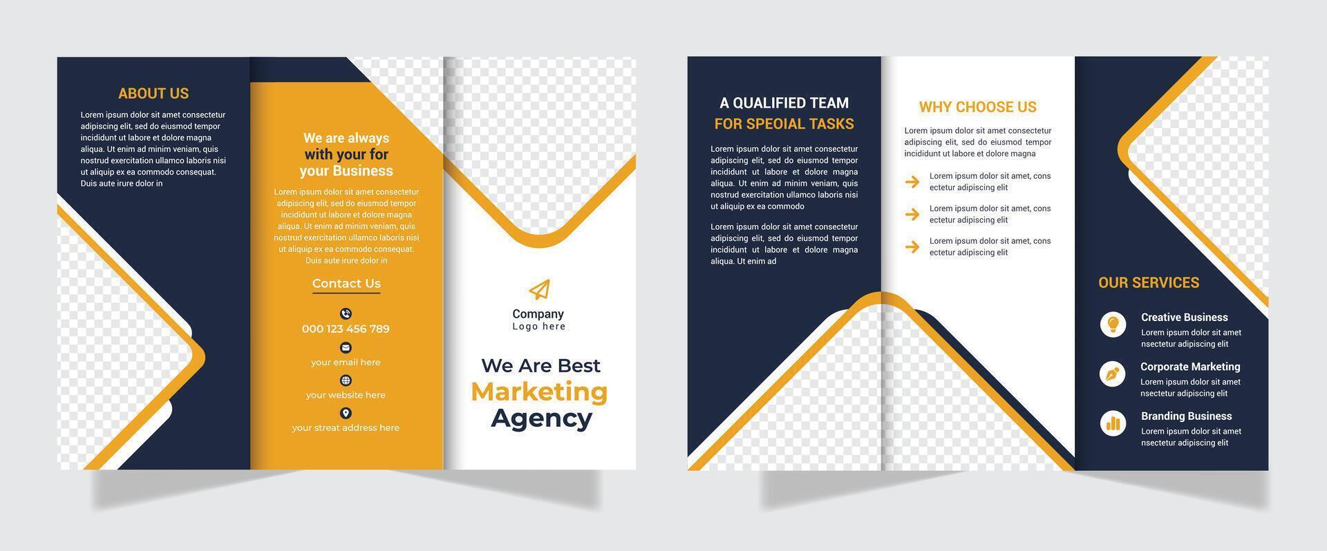 Corporate trifold brochure template and Professional tri-fold brochure vector