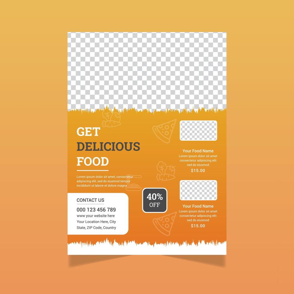 Fresh organic vegetable flyer template design vector
