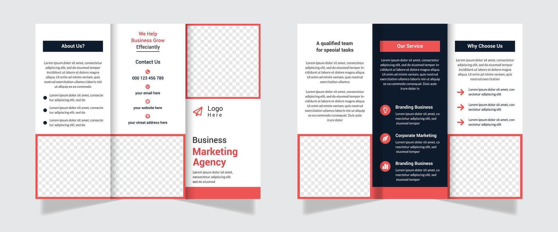 Corporate business trifold brochure template. Modern, Creative and Professional tri fold brochure design. brochure template, creative tri-fold, trend brochure vector