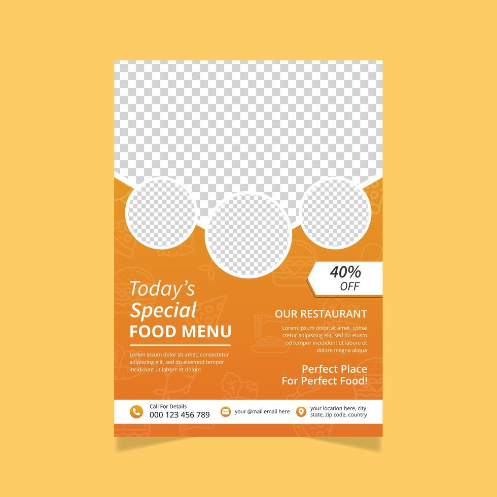 Fast Food Flyer Design Template vector