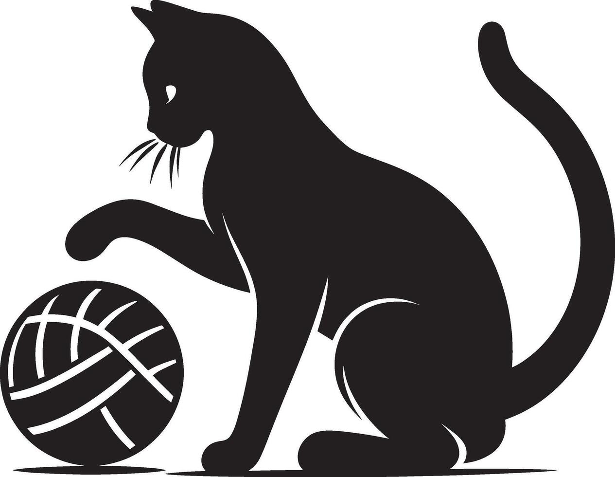 Trendy Cat Outline Isolated on White Stylish Feline Design vector