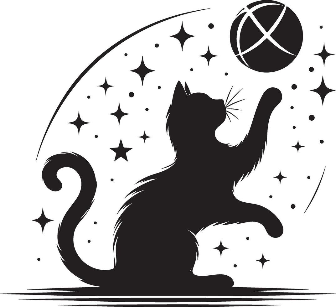 Distinct Cat Shape on a White Background Clean Cat Art vector