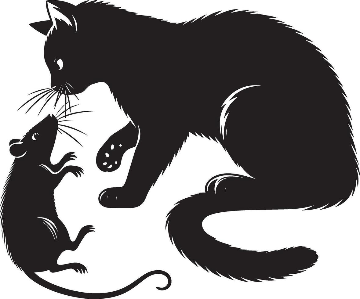 Artistic Cat Profile on a White Canvas Minimalist Feline Art vector