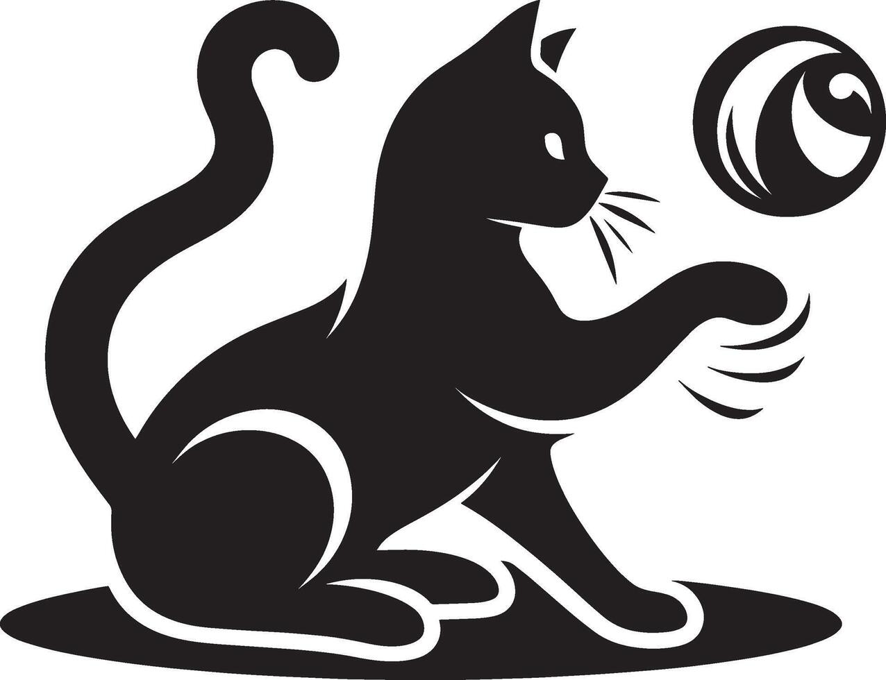 Unique Cat Outline on a White Canvas Streamlined Cat Art vector