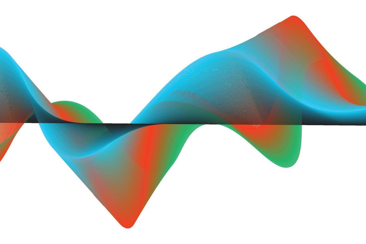 red and blue colors WAVE vector