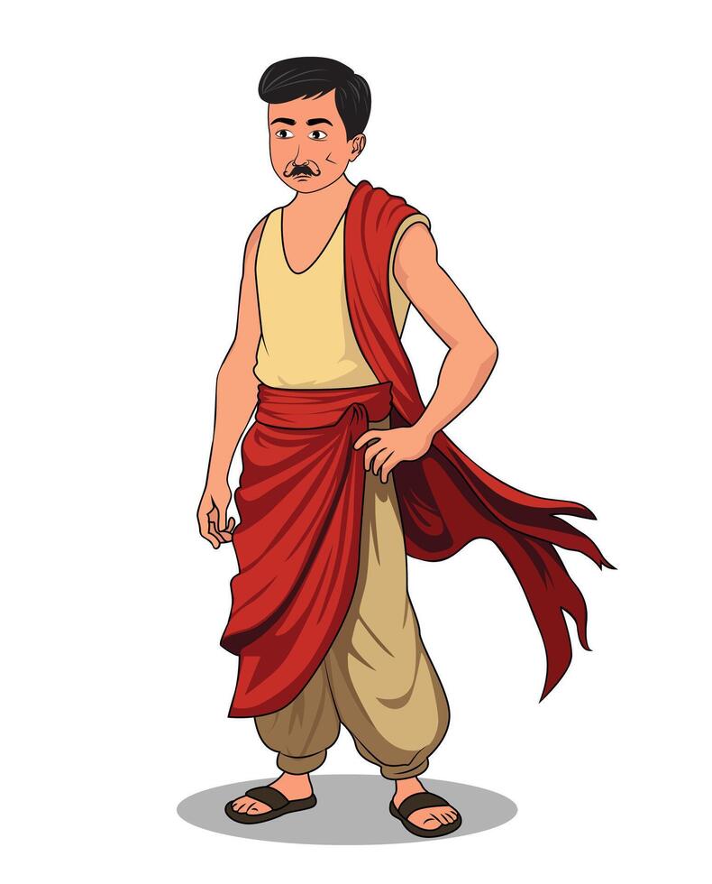 A village man cartoon character design vector