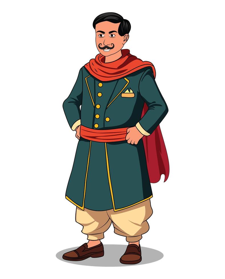 A village rich man cartoon character design for cartoon stories vector