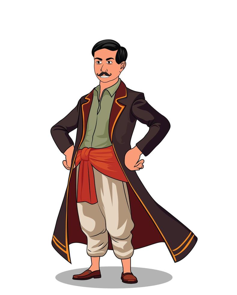 A Village rich angry young man cartoon character design vector