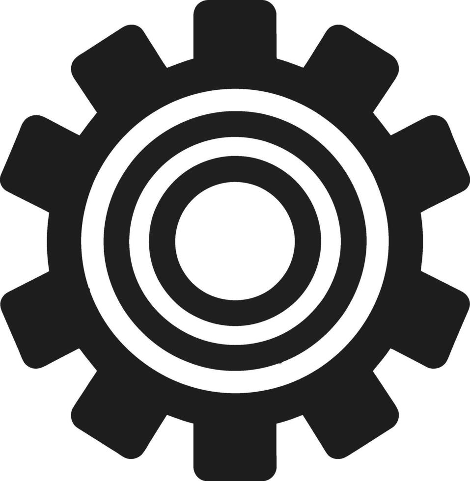 a black and white gear wheel icon vector