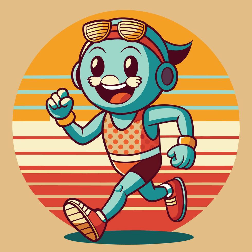 A cartoon character running in a circle vector