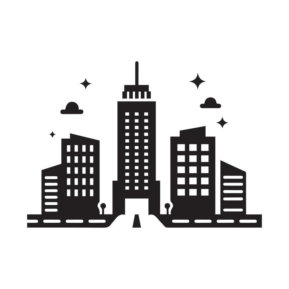 City skyline illustration vector