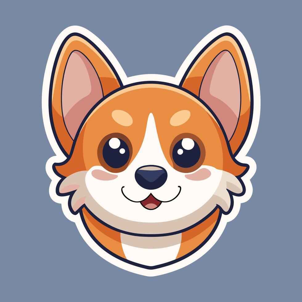 A cartoon dog head with big eyes and a smile vector