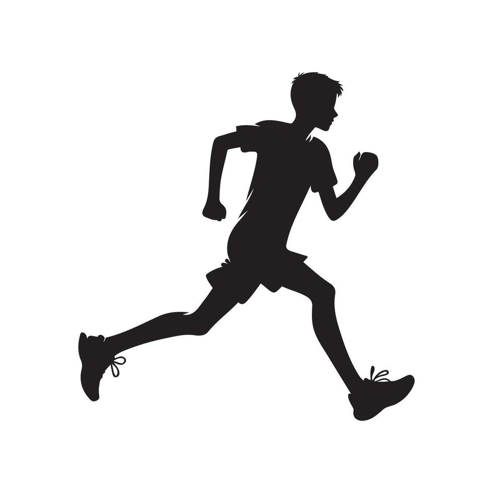 A silhouette of a man running in the distance vector