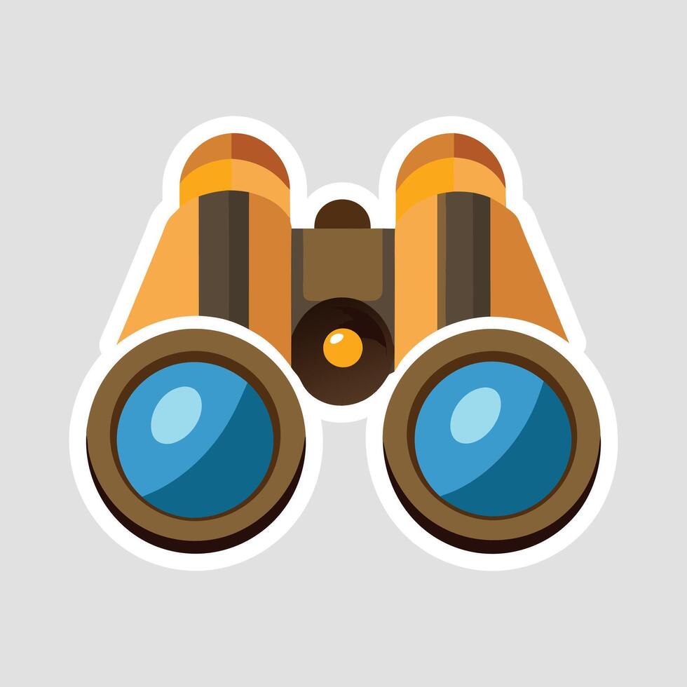 A sticker of binoculars on a gray background vector
