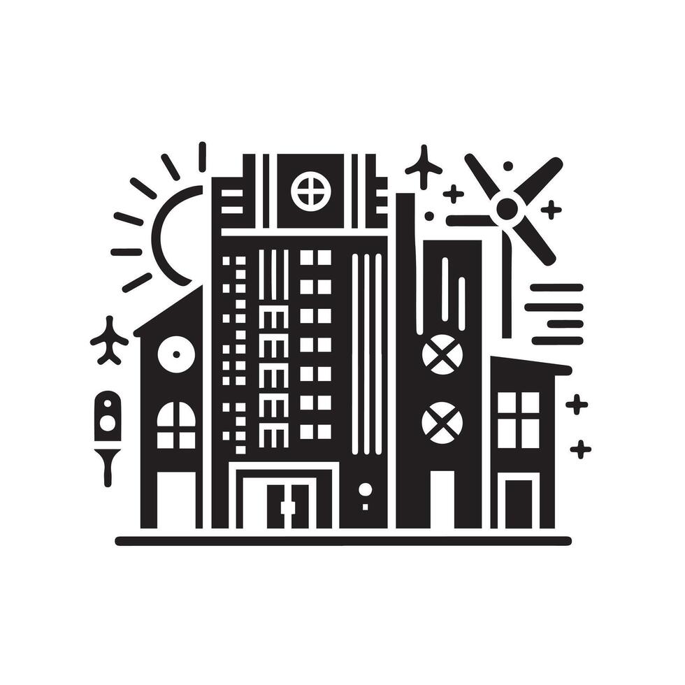 City skyline illustration vector