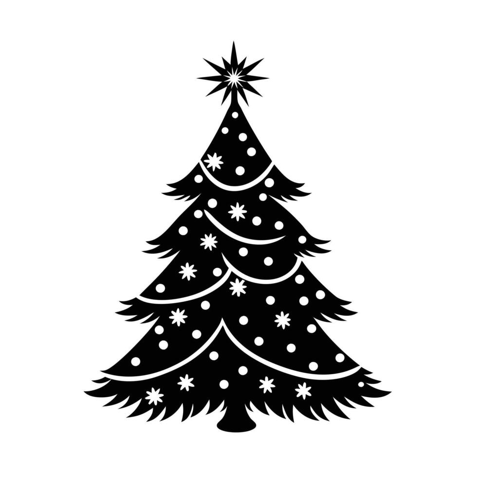 Christmas tree silhouette vector