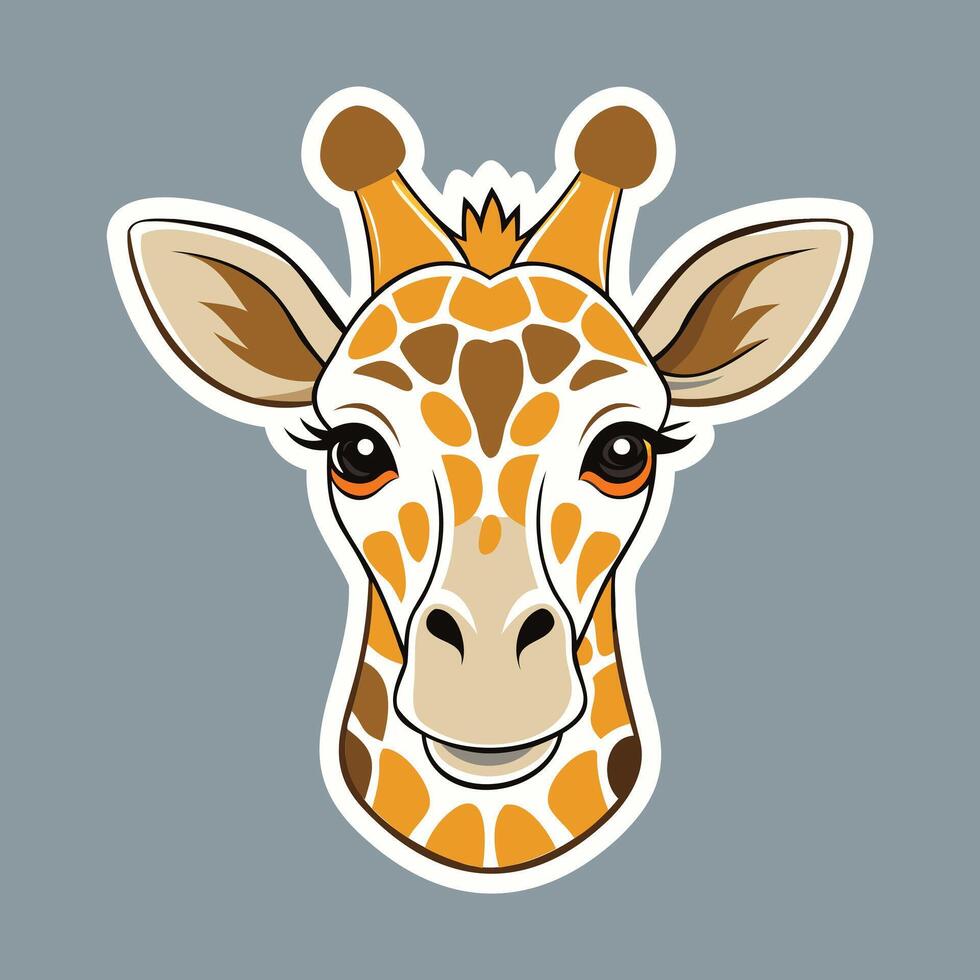 A giraffe head with a brown and white pattern vector