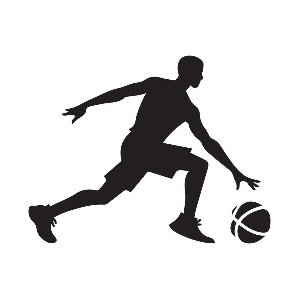 Basketball player silhouette on white background vector