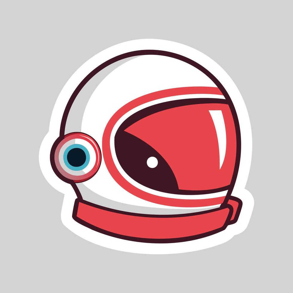 A sticker of an astronaut helmet vector