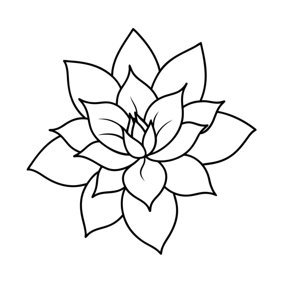 A flower outline drawing on a white background vector
