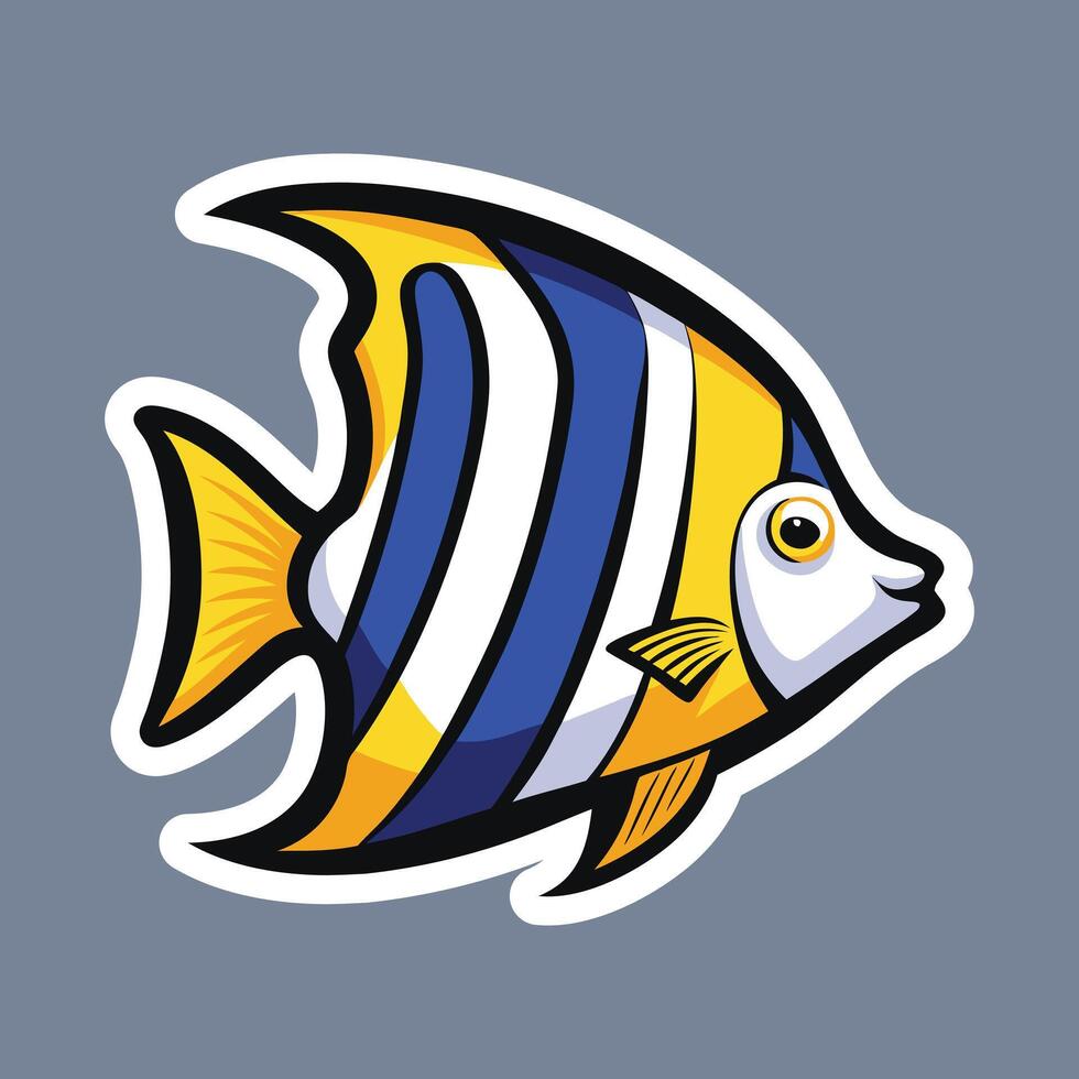 An image of a fish sticker vector