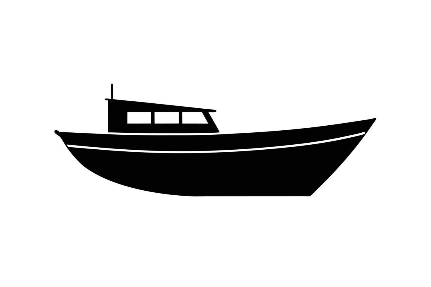 A black boat on a white background vector