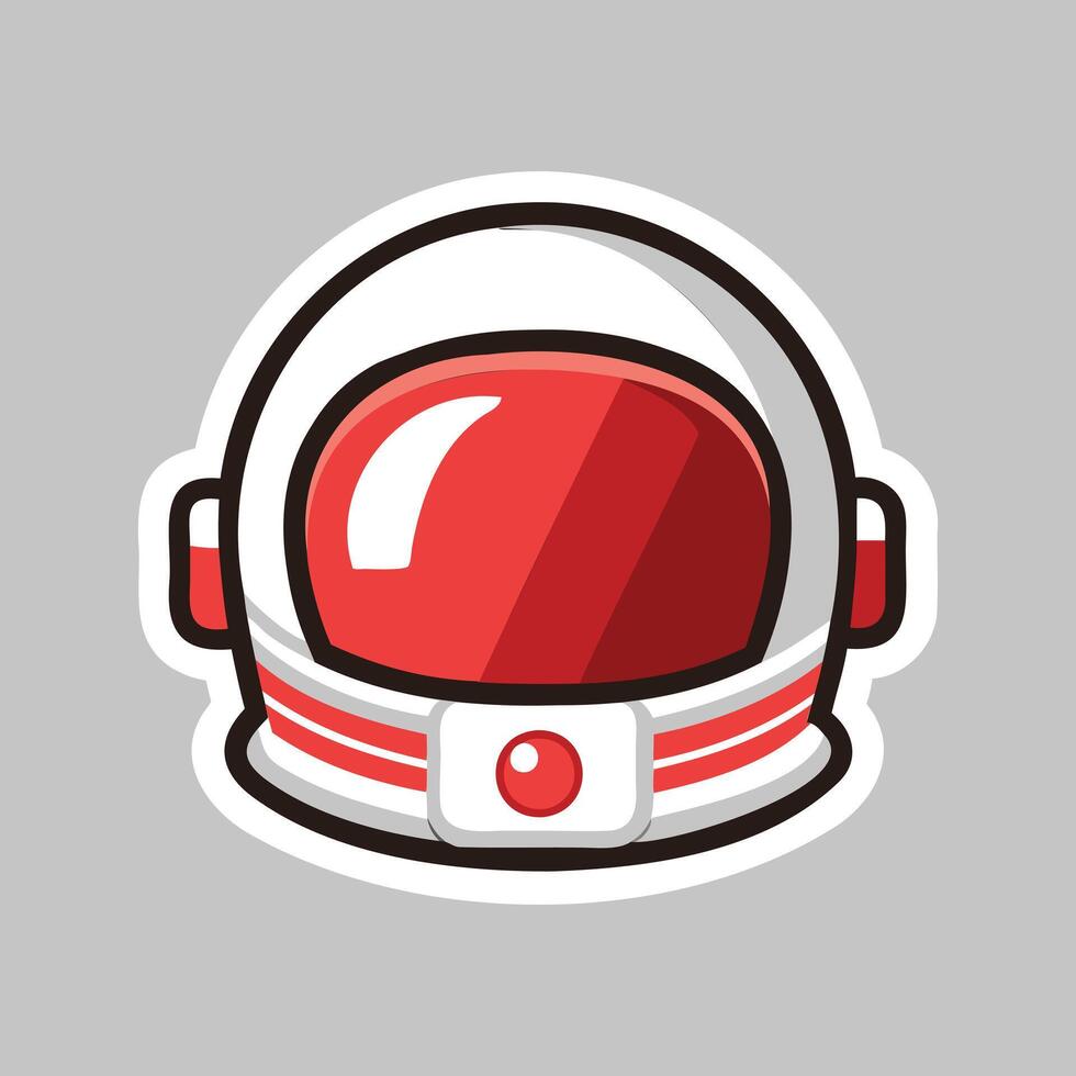 An astronaut helmet sticker on a gray background vector