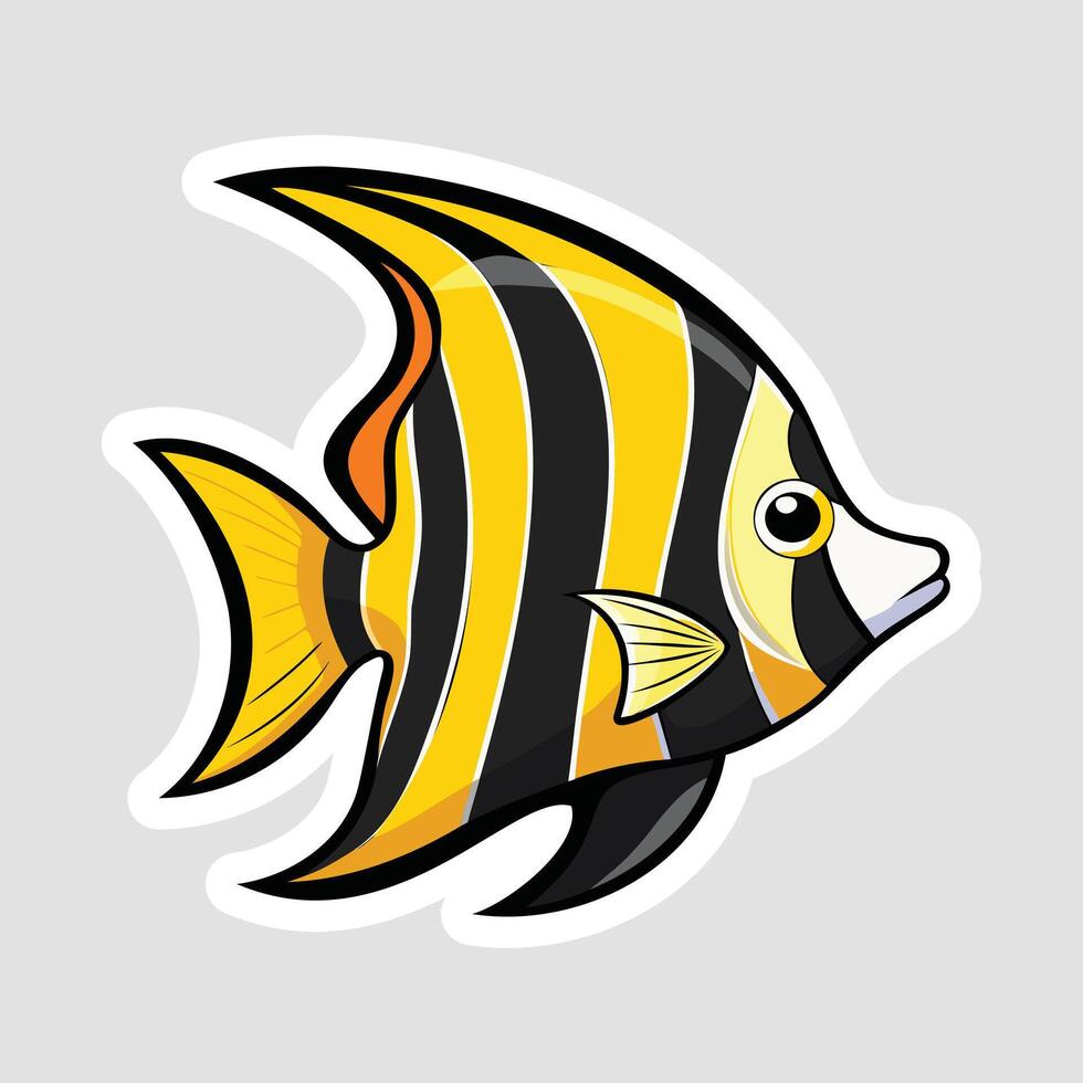 A cartoon fish with black and yellow stripes vector
