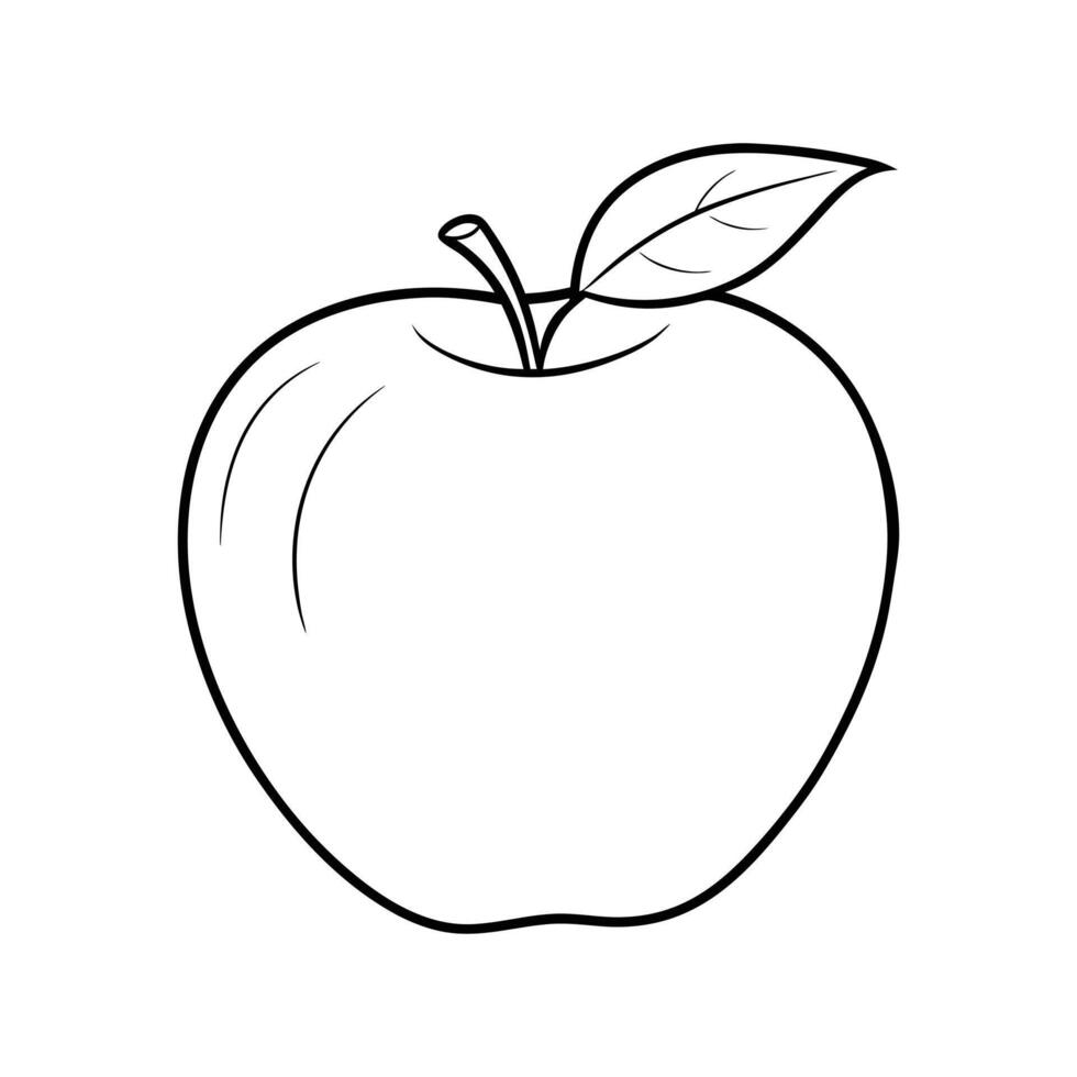 Apple coloring pages for kids vector