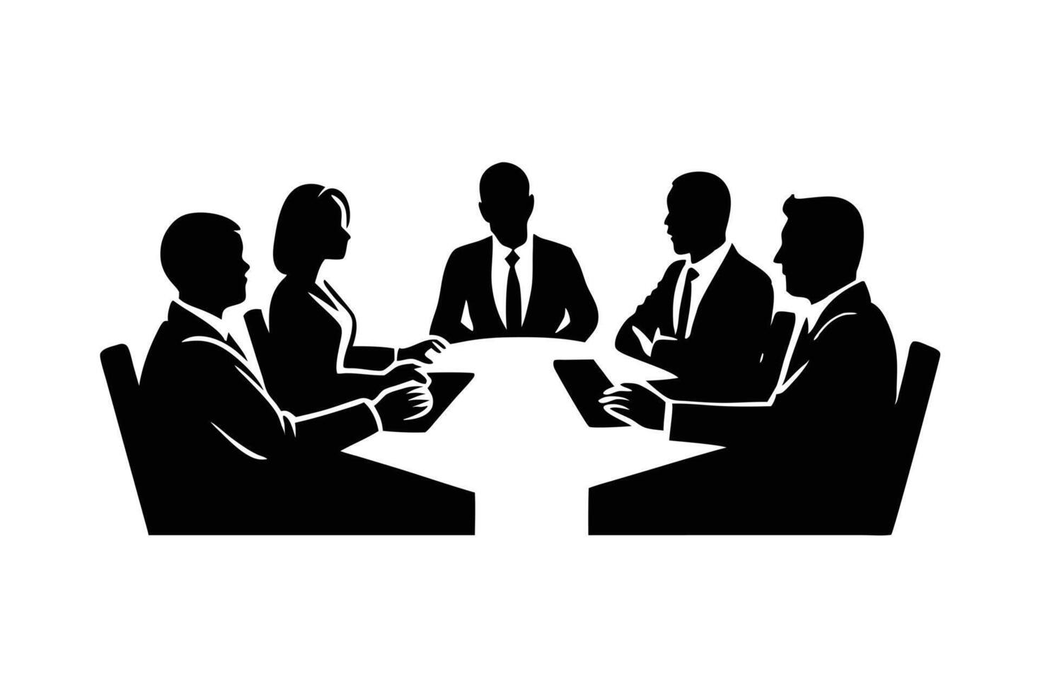 Business people at a meeting illustration vector