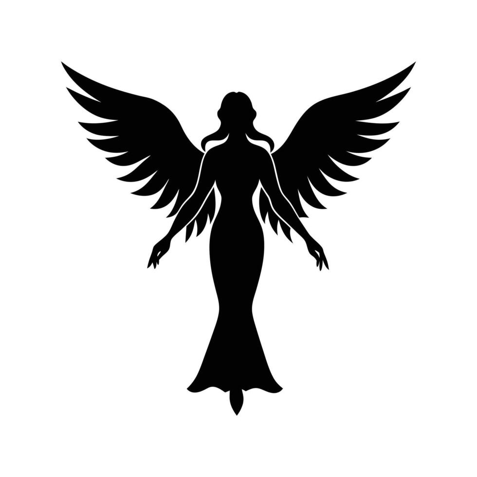 Angel tattoo design vector