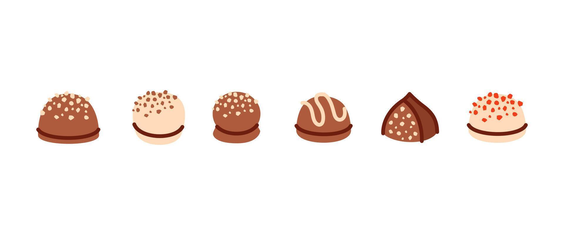 Different candies drawn on white background vector