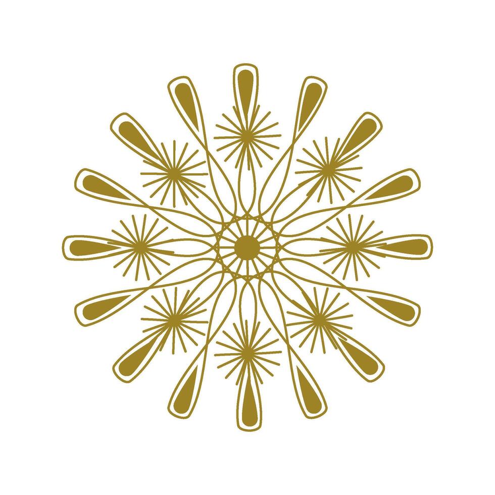 Golden snowflake holiday decoration vector