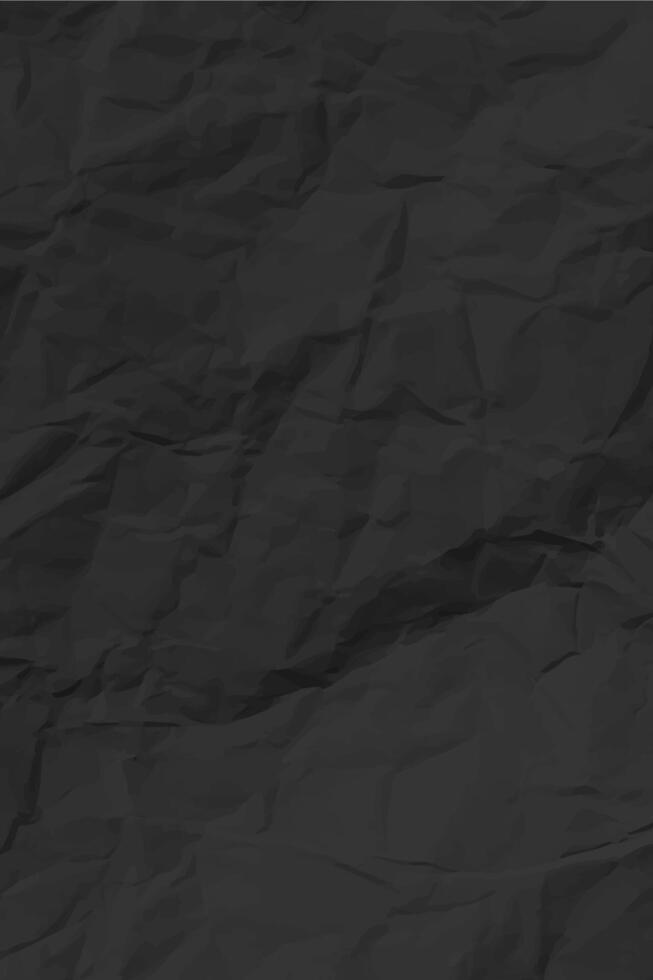 Black clean crumpled paper vector