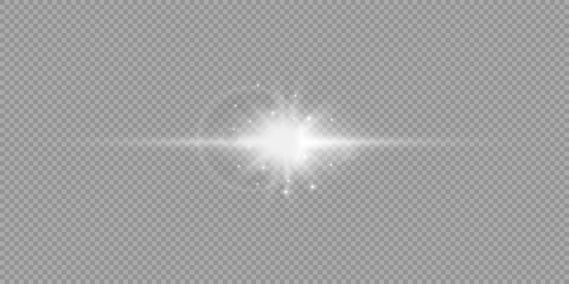 White horizontal light effect of lens flares vector