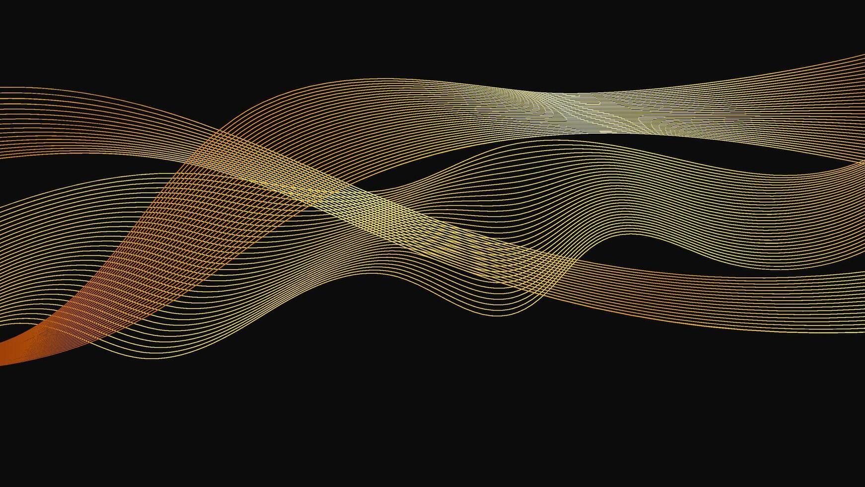 Abstract backdrop with luxury golden waves vector
