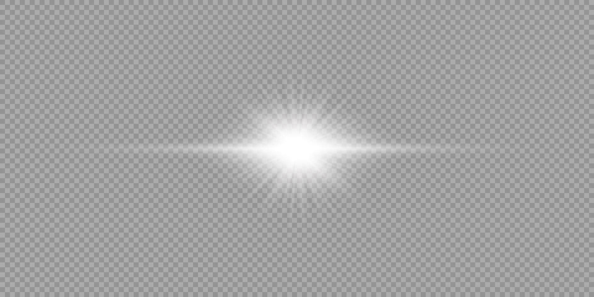 White horizontal light effect of lens flares vector