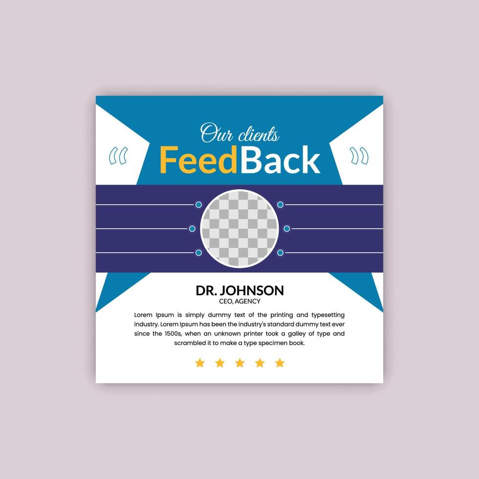 Client feedback social media post banner template. Customer feedback testimonial social media post or web banner template. client testimonials social media post banner design bundle vector