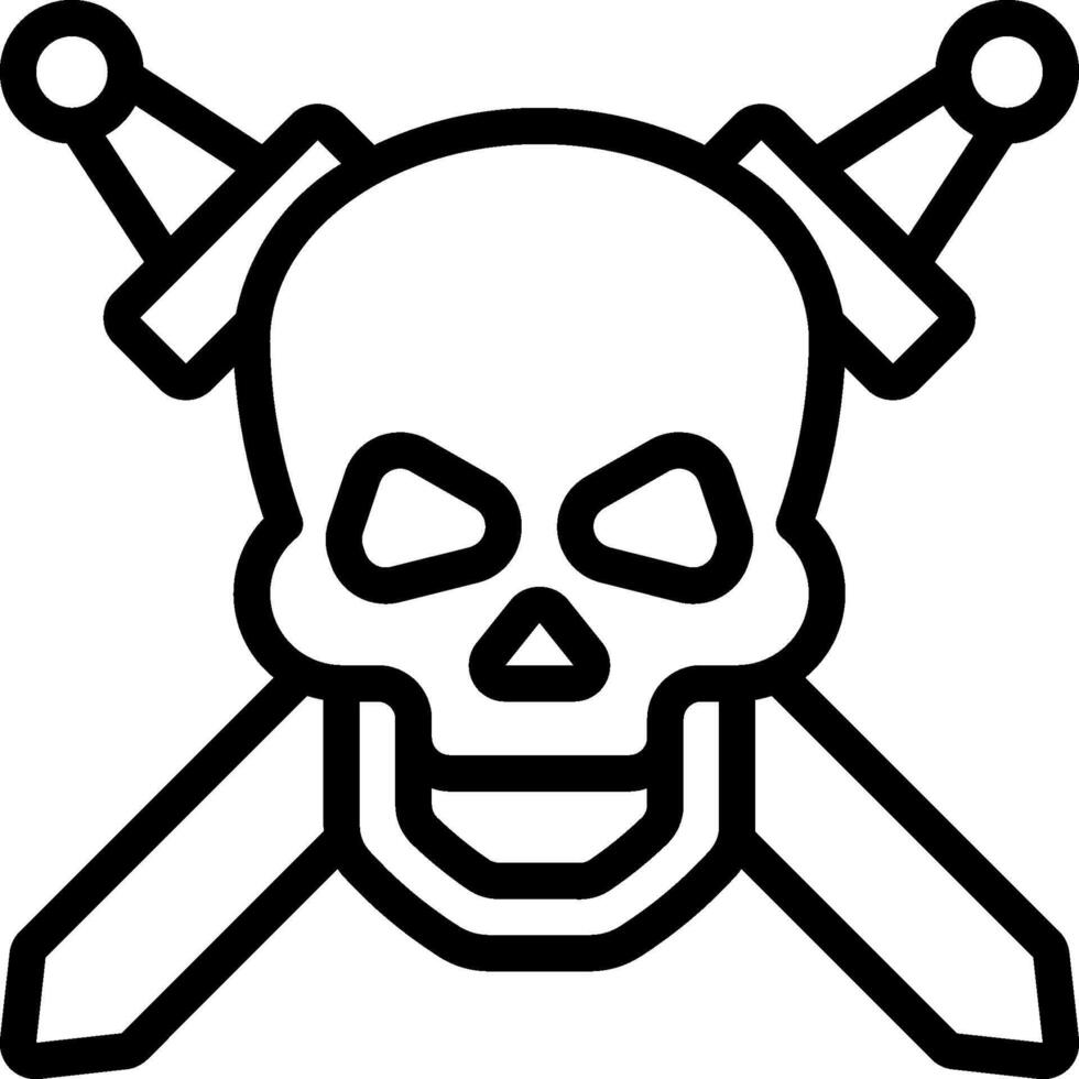 A skull and crossed swords icon vector