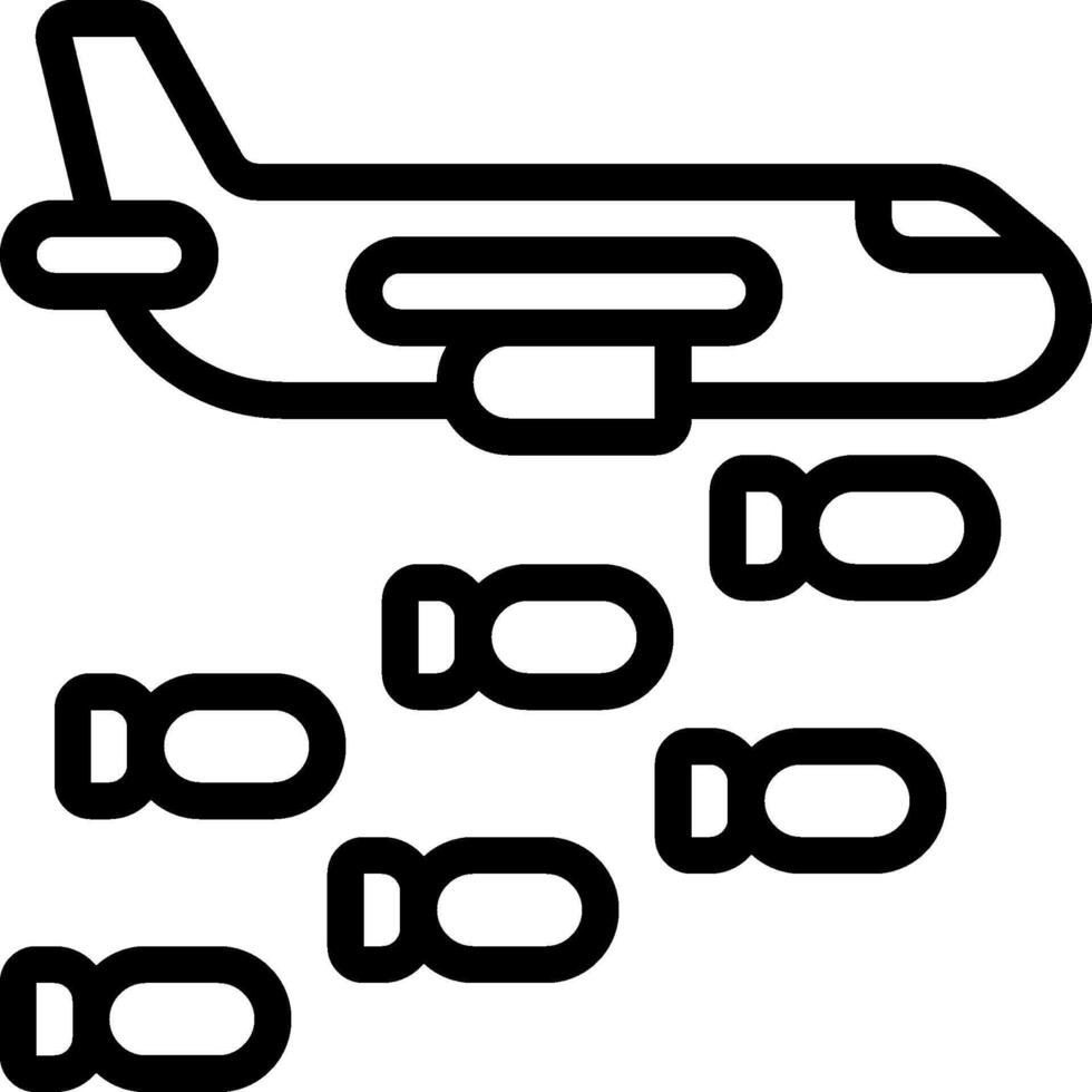 Airplane bomb icon vector