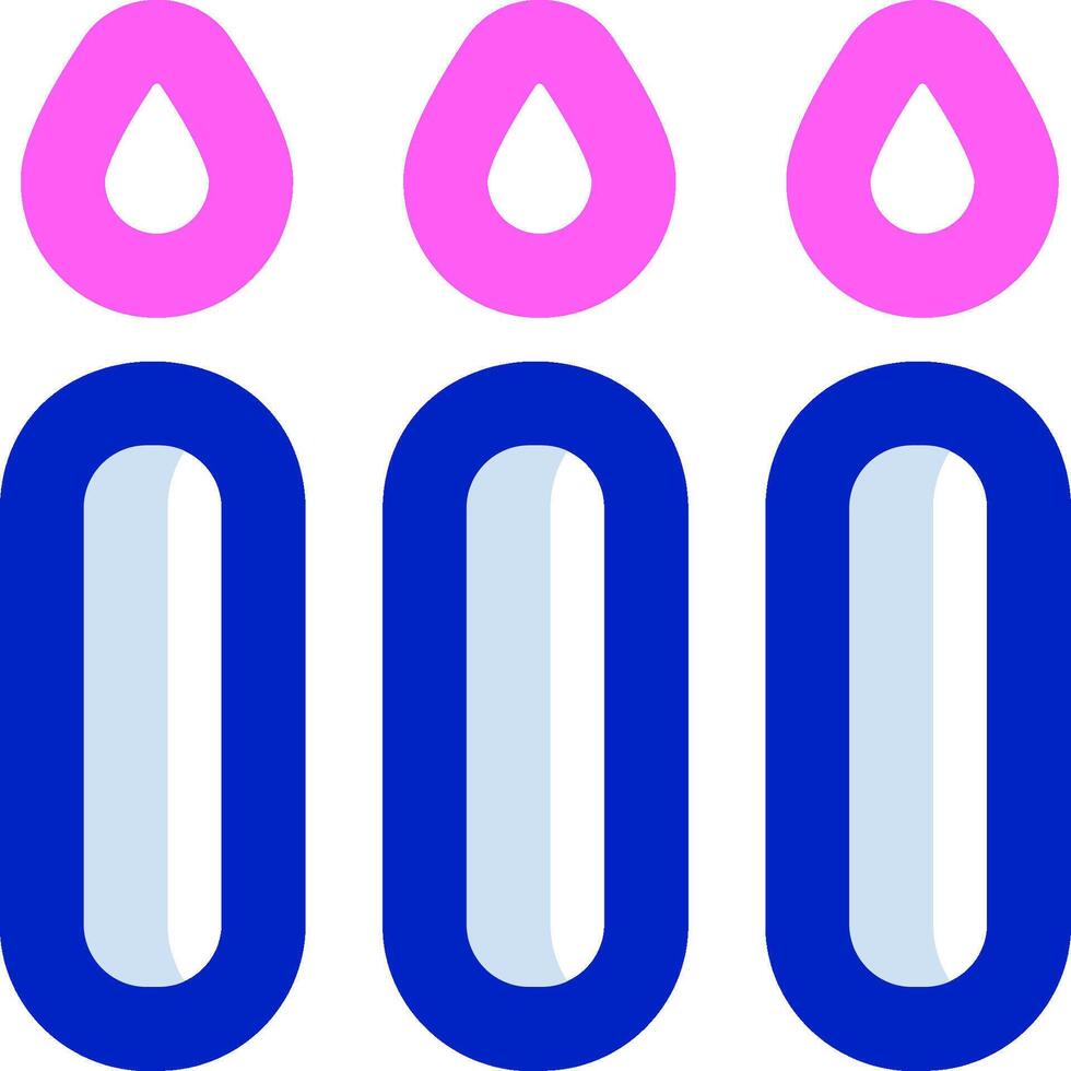 A blue and pink circle with three drops vector