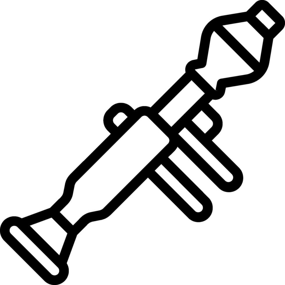 A black and white outline of a gun vector