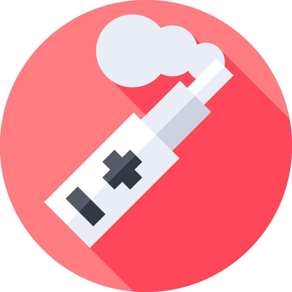 A flat icon of an inhaler with a white cross on it vector
